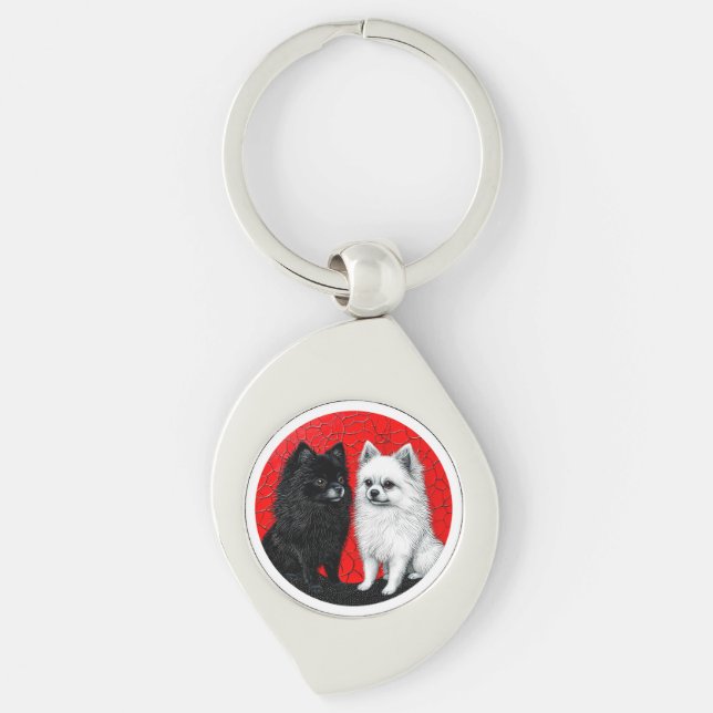 Japanische Spitzhunde Schlüsselanhänger (Vorderseite)
