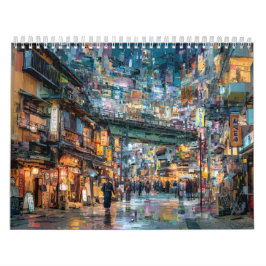 Japanische Stadtansicht | Tokio Japan Stadtwand Kalender
