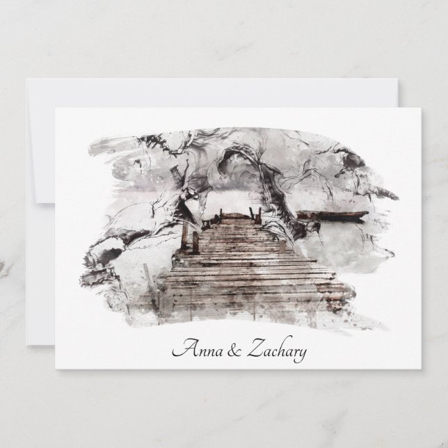 *~* japanische Stairs Art +    RSVPQR AR27 Wedding Einladung (Vorderseite)