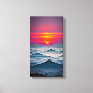 Japanische Sunset-Leinwand Leinwanddruck