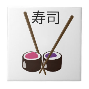Japanische Sushi-Essstäbchen Fliese