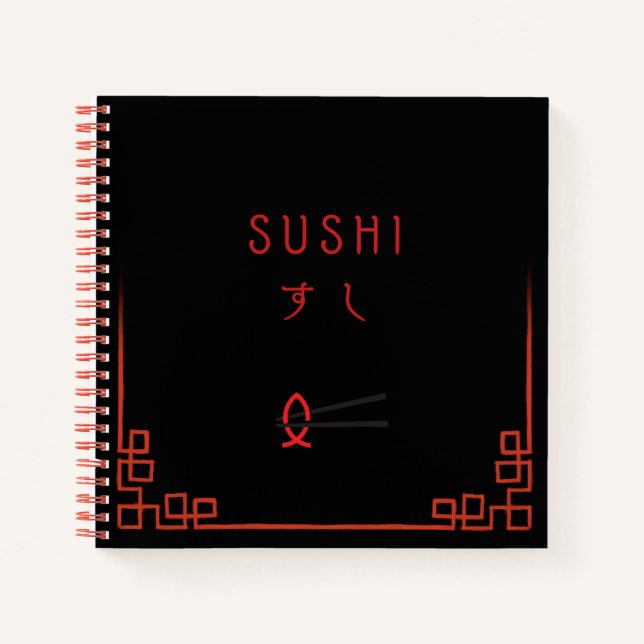 Japanische Sushi-Rezepte-Notebook Notizbuch (Vorderseite)