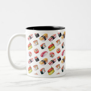Japanische Sushi und Nigiri Zweifarbige Tasse