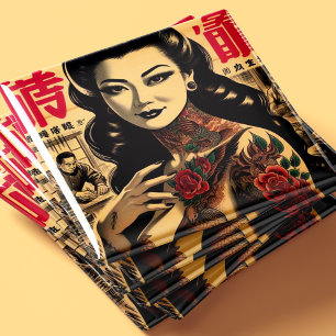 Japanische Tätowierte Pin-up Magnet
