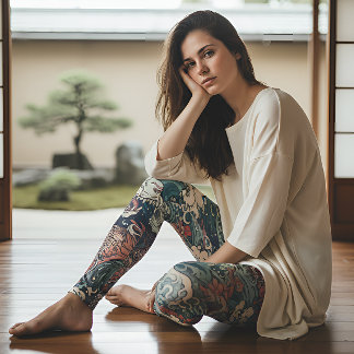 Japanische Tattoo Art Twin Dragons Leggings