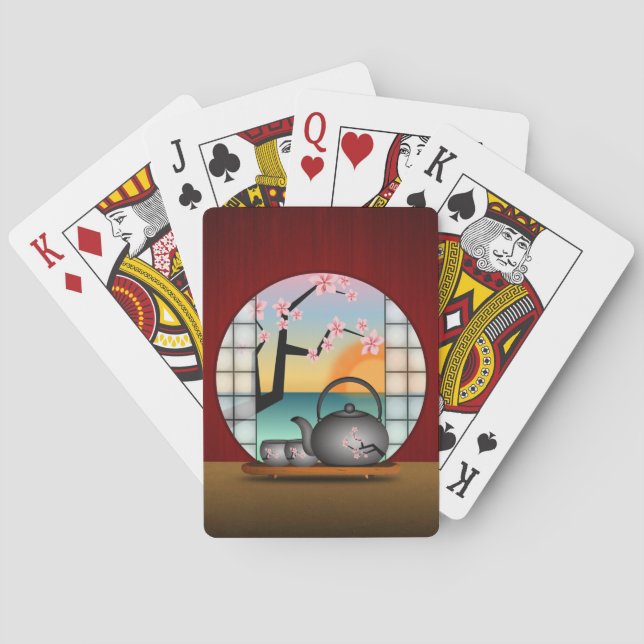Japanische Teesalon Custom Bicycle® Spielkarten (Rückseite)