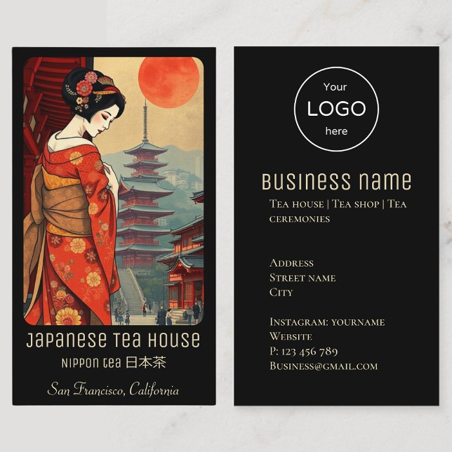 Japanische Teezeremonie Sushi Business Card Visitenkarte (Von Creator hochgeladen)