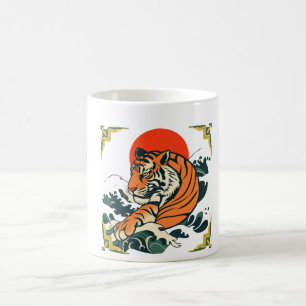 Japanische Tiger-Tasse   Ukiyo-e inspiriert Samura Kaffeetasse