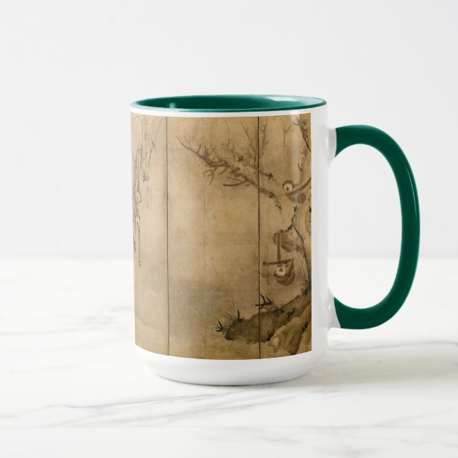 Japanische Tinte auf Papier Gibbons Primate & Land Tasse (Rechts)