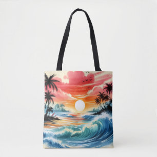 Japanische Tinte Zeichnend Ocean Waves Tropical Be