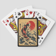 Japanische Tinten-Koi-Spielkarten