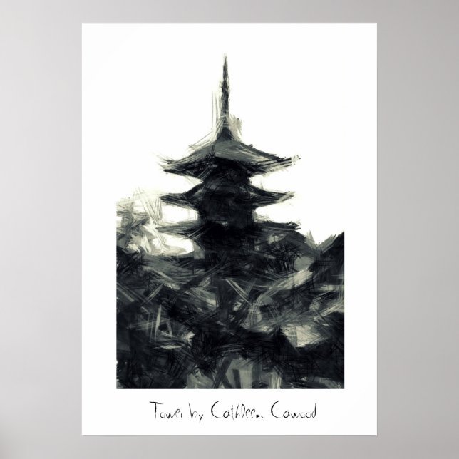 Japanische Tower Art Poster (Vorne)