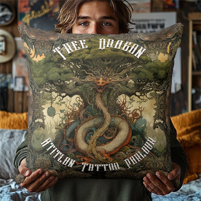 Japanische Tree Dragon Bonsai Tree AI Kunst Kissen (Von Creator hochgeladen)