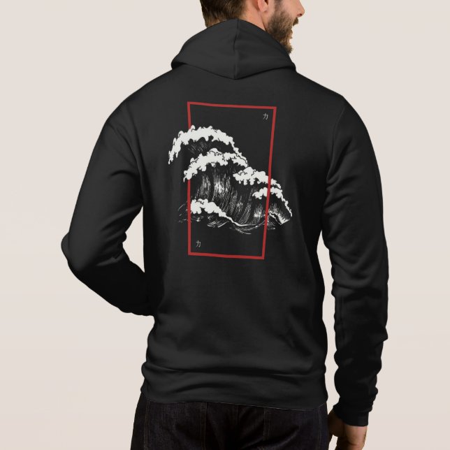 Japanische Ukiyo-Kunstwelle Hoodie (Rückseite)
