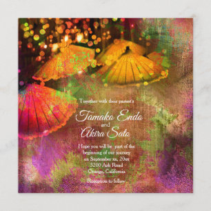 Japanische Umbrellas Custom Wedding Einladung