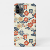 Japanische Ume-Pflirsichblüten Navy-Welle-Creme
