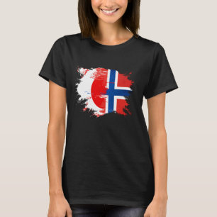 Japanische und norwegische DNA-Heritage-Flagge T-Shirt