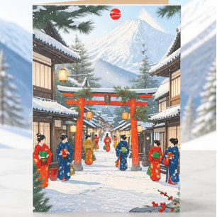 Japanische Urlaubskarte Feiertagskarte