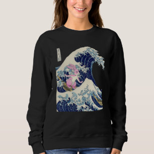 Japanische Vaporwave Ästhetik 90er Art Kanagawa Wa Sweatshirt