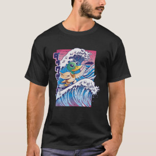 Japanische Vaporwave Duck Vintag Surf Board T-Shirt