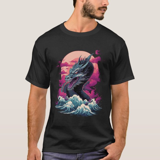 Japanische Vaporwave Tokyo Dragon Asian Retro 80Â™ T-Shirt (Vorderseite)