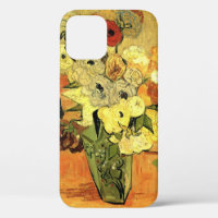 Japanische Vase, Rose, Anemonen von Vincent van Go