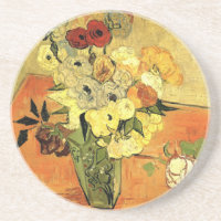 Japanische Vase, Rose, Anemonen von Vincent van Go