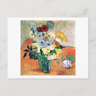 Japanische Vase Rosen Anemonen Van Gogh Feine Kuns Postkarte