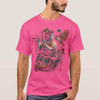 Japanische Vintage-Grafik Kunst Tengu Göttin Pla T-Shirt