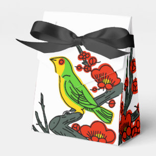Japanische Vintage-Hanafuda-Kunst-Andachtsbox Feb Geschenkschachtel
