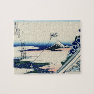 Japanische Vintage-Kunst Fuji vom Honganji-Tempel Puzzle
