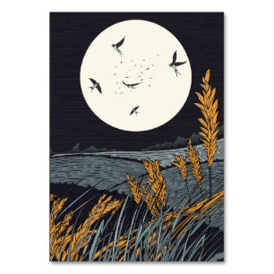 Japanische Vintage-Landschaft bei Nacht Tischnummer