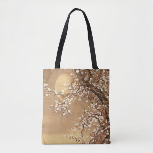 Japanische Vintage Pflaumenblüten im Mondlicht