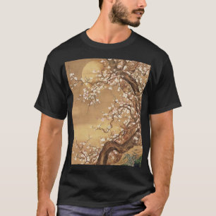 Japanische Vintage Pflaumenblüten im Mondlicht T-Shirt