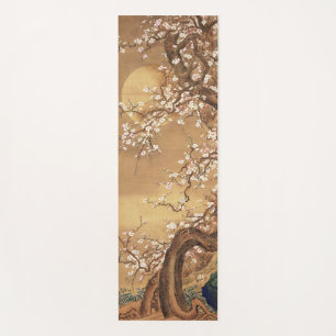 Japanische Vintage Pflaumenblüten im Mondlicht Yogamatte