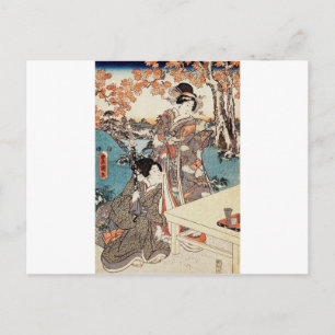 Japanische Vintage Ukiyo-e-geisha Postkarte