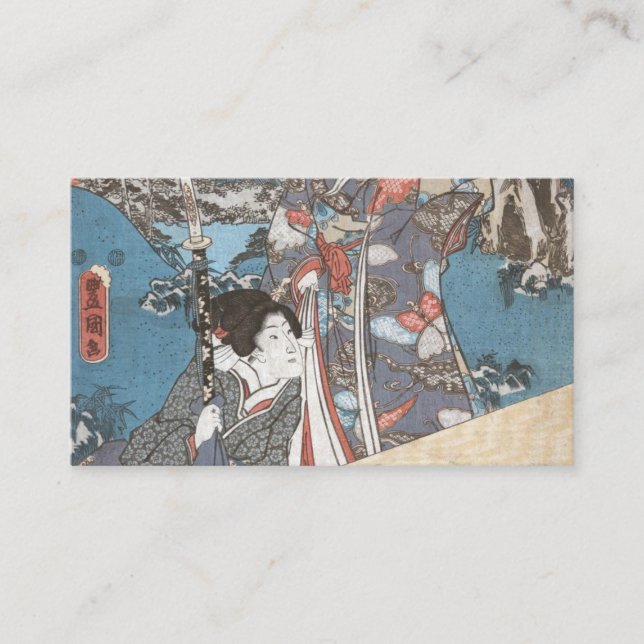 Japanische Vintage Ukiyo-e geisha Visitenkarte (Vorderseite)