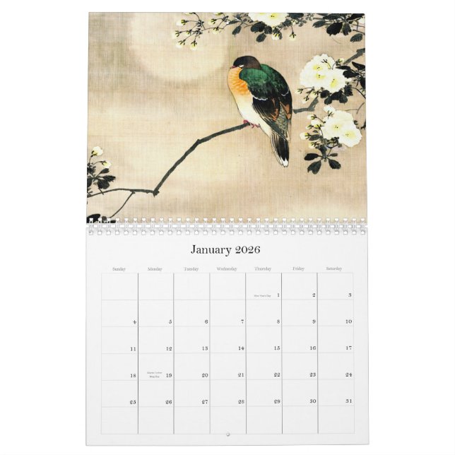 Japanische Vögel, Bäume und Blumen-Kalender Kalender (Jan 2026)