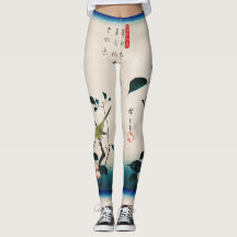 Japanische Vogelprint Leggings