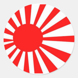 Japanische wachsende Sonnenflagge Runder Aufkleber