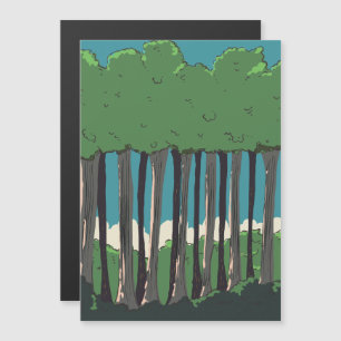 Japanische Wald Bäume Magnetkarte