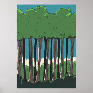 Japanische Wald Bäume Poster
