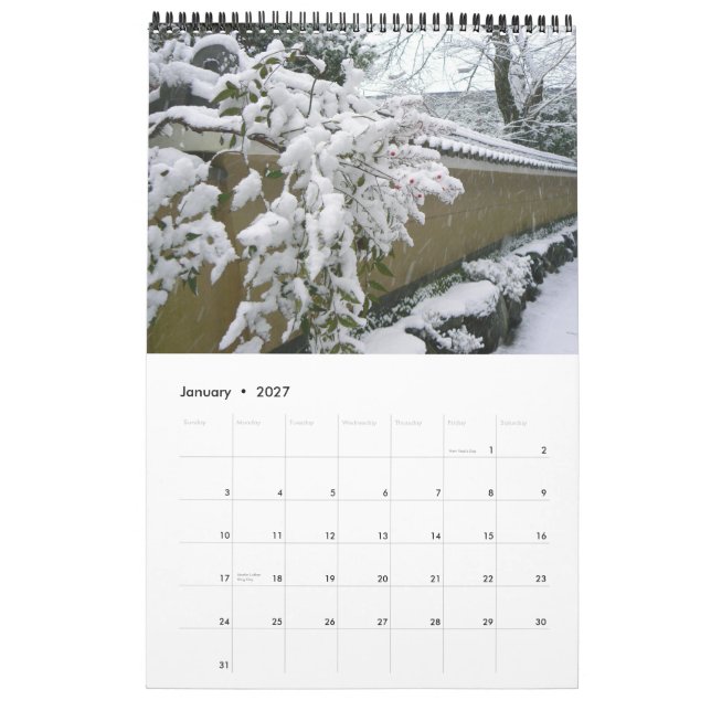 Japanische Wände Kalender (Jan 2027)
