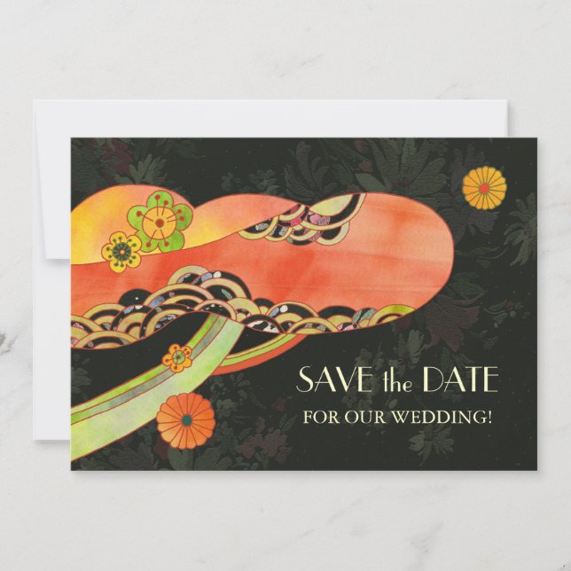 Japanische Washi-Hochzeit speichert das Datum der  Save The Date (Vorderseite)