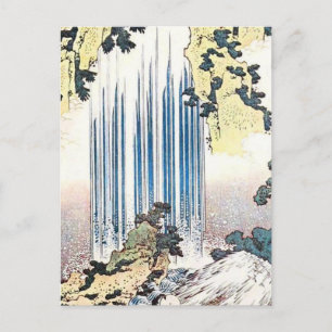 Japanische Wasserfall-Illustration Postkarte