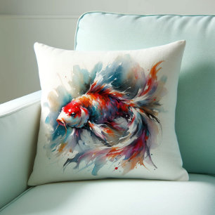 Japanische Wasserfarbe Koi Fish Pillows Kissen