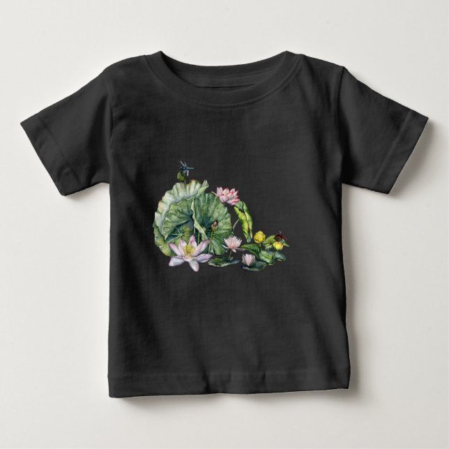 Japanische Wasserlilien und Lotus-Blume Baby T-shirt (Vorderseite)
