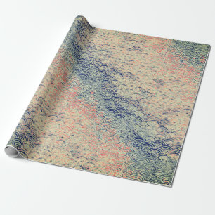 JAPANISCHE WAVE PATTER BLUES UND PINKS GESCHENKPAPIER