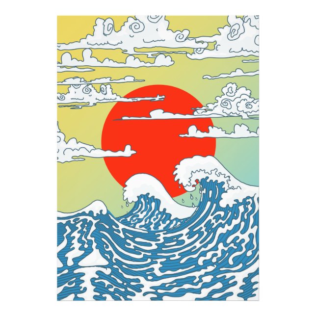 Japanische Waves Fotodruck (Vorne)