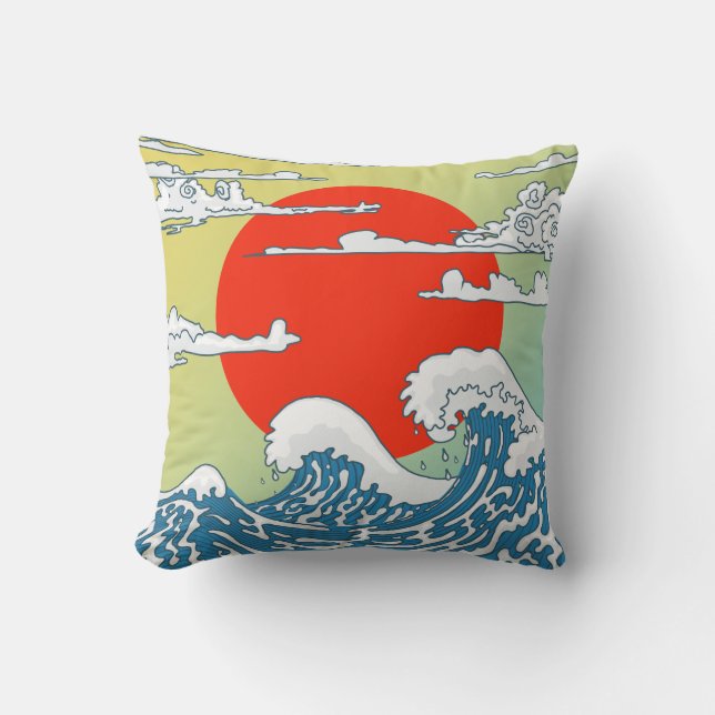 Japanische Waves Kissen (Vorderseite)